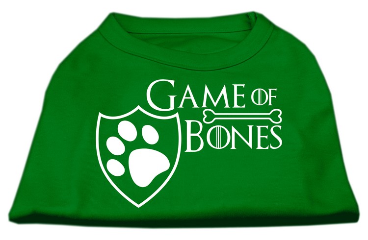 Game of Bones Screen Print Dog Shirt Green Med